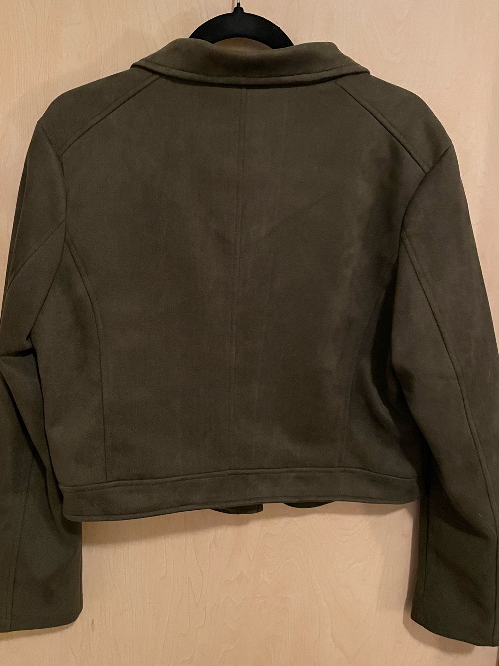Vigoss Olive Green Suede Moto Jacket - Picture 4 of 5